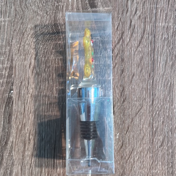 Brand New and Festive Sleigh Bell / Ginger Bread Man Wine Stopper NWT - Picture 6 of 7